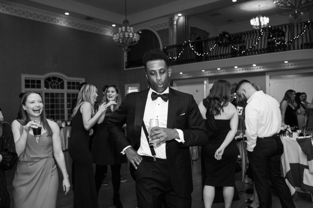 Guests dancing at a wedding reception at Morais Vineyards and Winery
