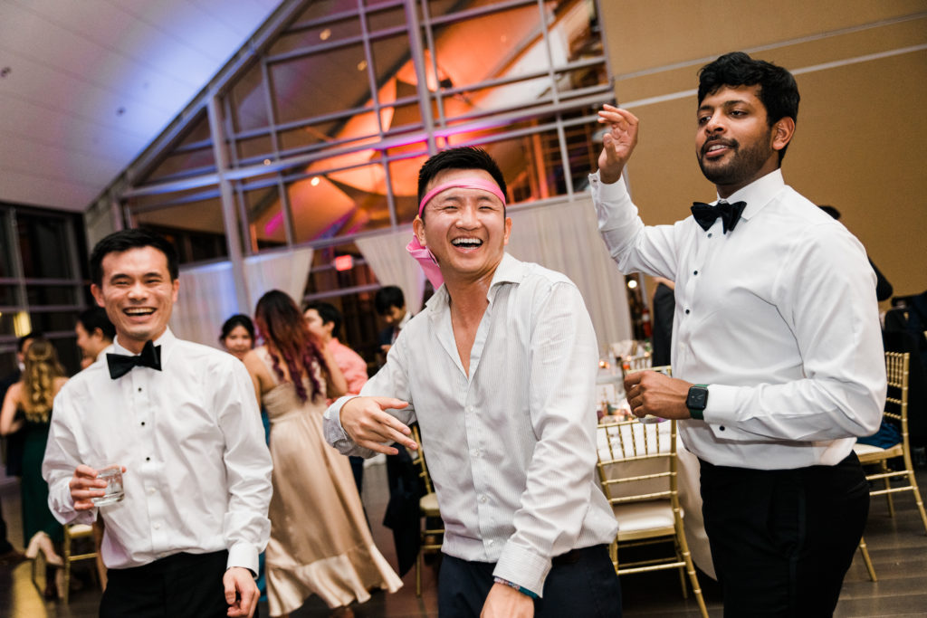 Guests dancing during a wedding reception