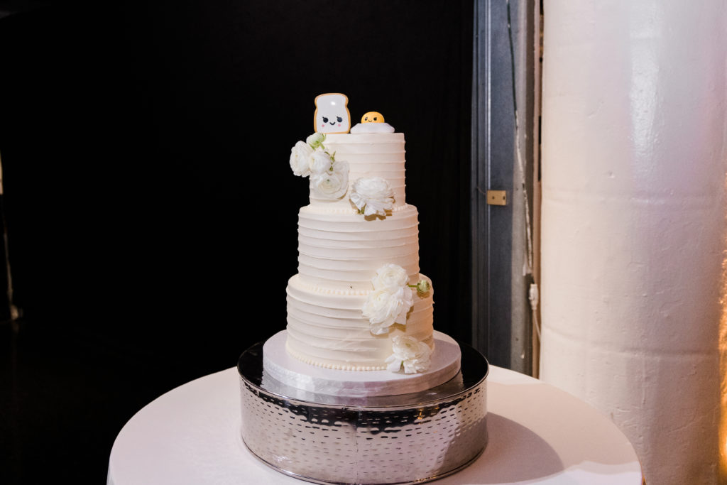A white wedding cake